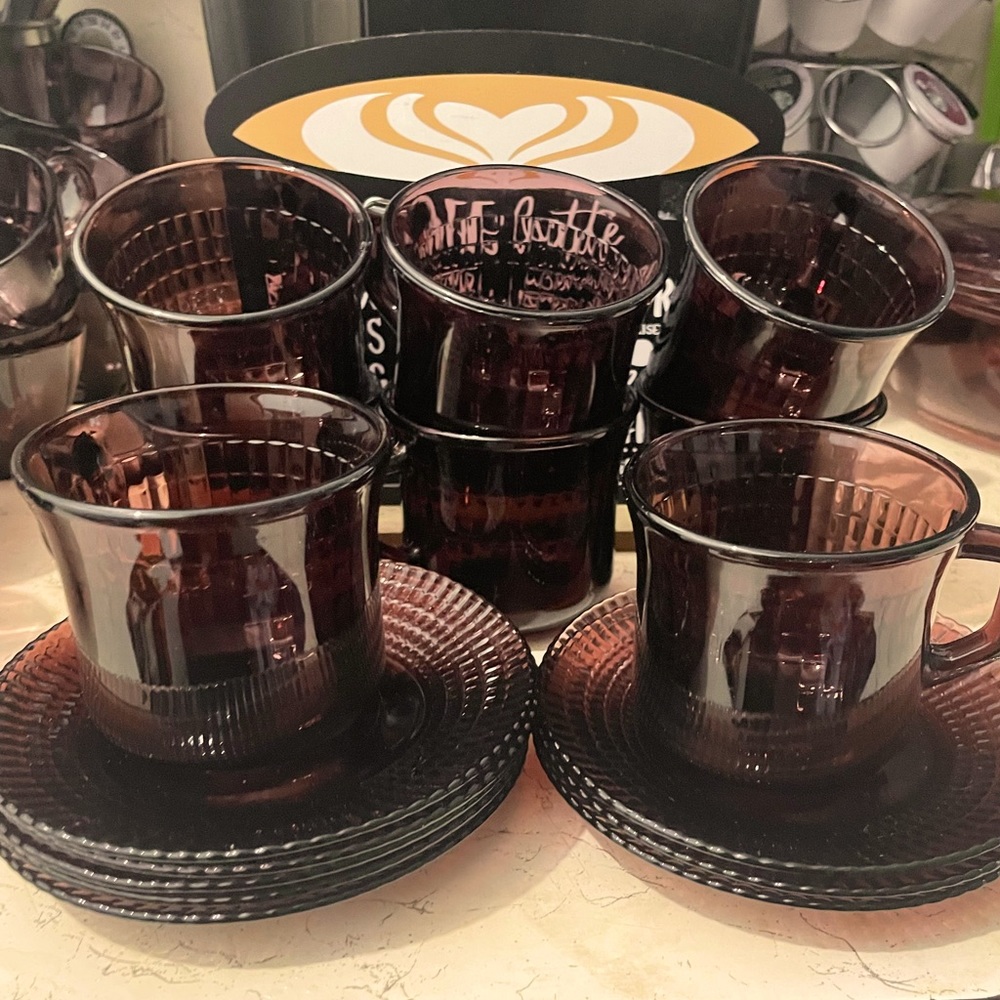 amethyst fortecrisa 16 cup & saucer set